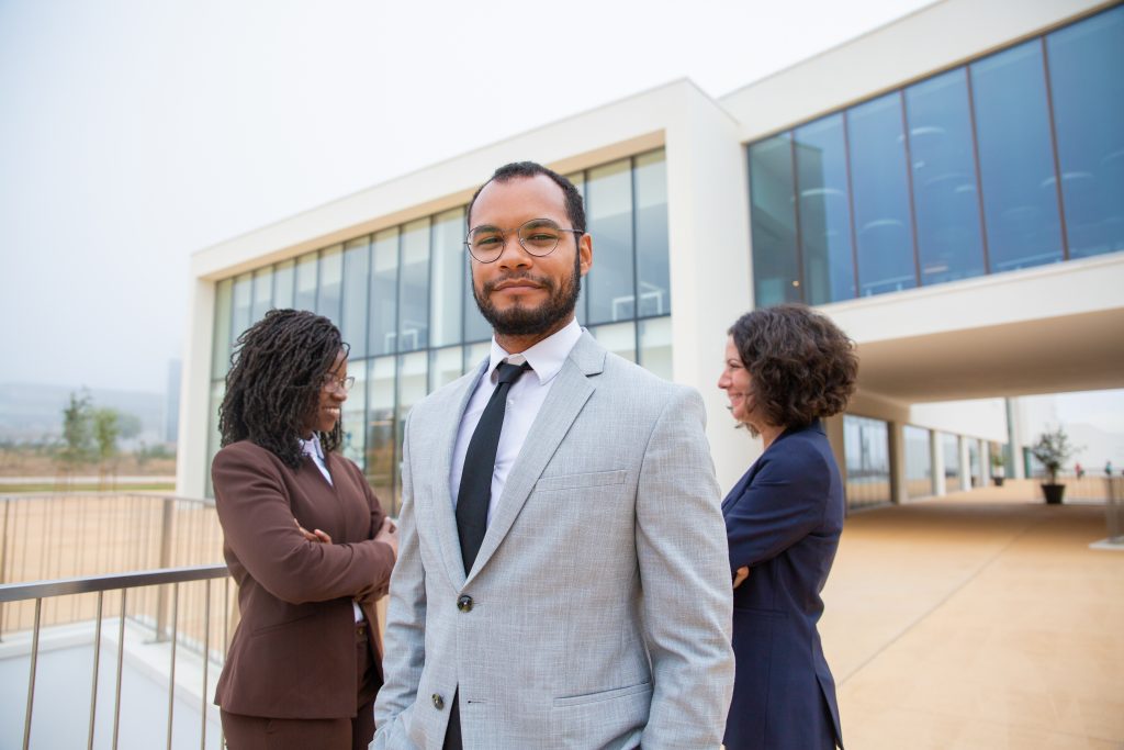 cheerful professional business people